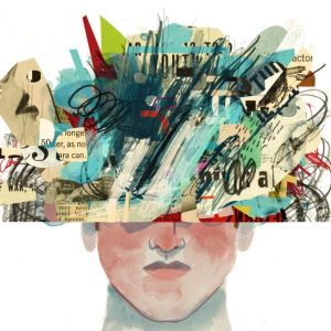 Umjetnički prikaz utjecaja stresa na čovjekovu psihu i sveopći osjećaj zadovoljstva i prisutnosti.