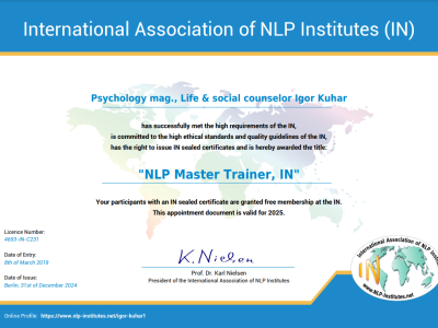 Master trainer certifikat Master trainer certifikat
